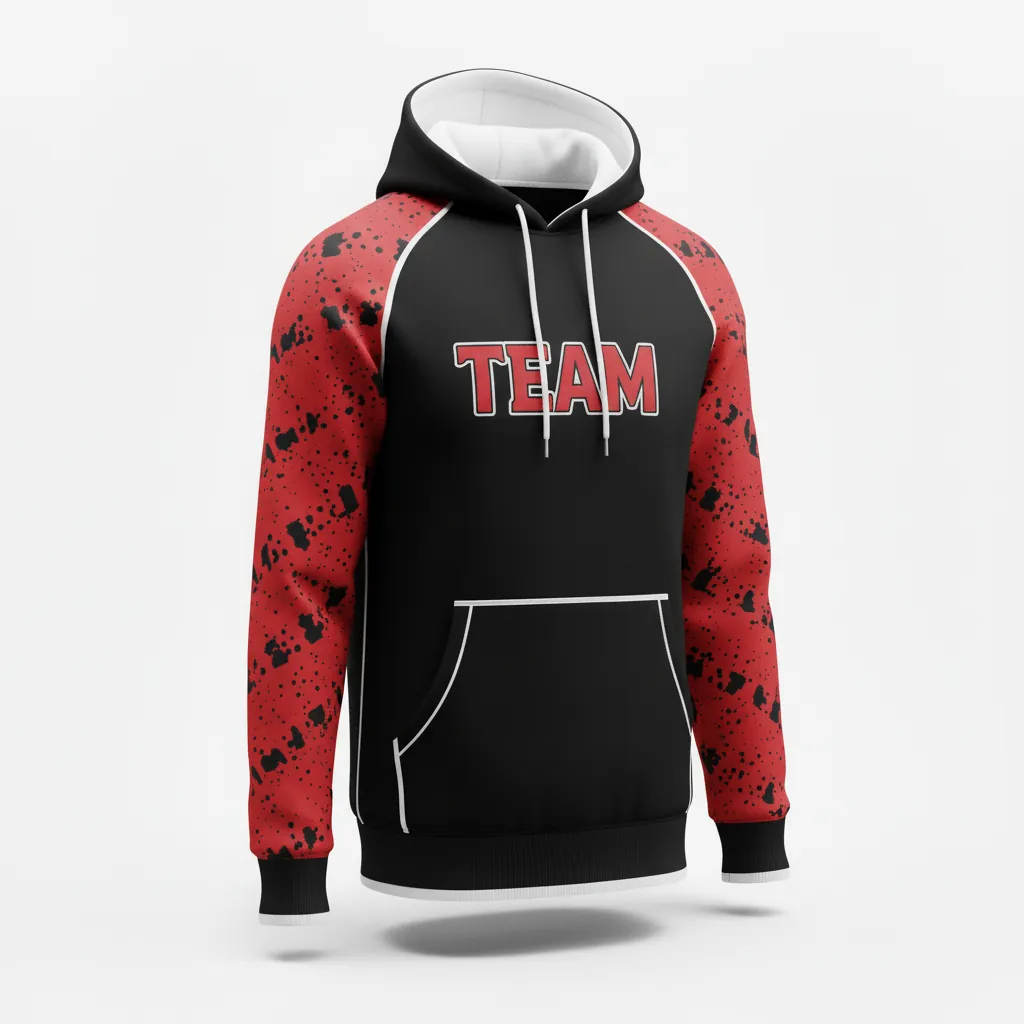 Custom Esports Pullover Hoodie - Red, White - All Blacks Athletic - Side View - Kinexa Sportswear