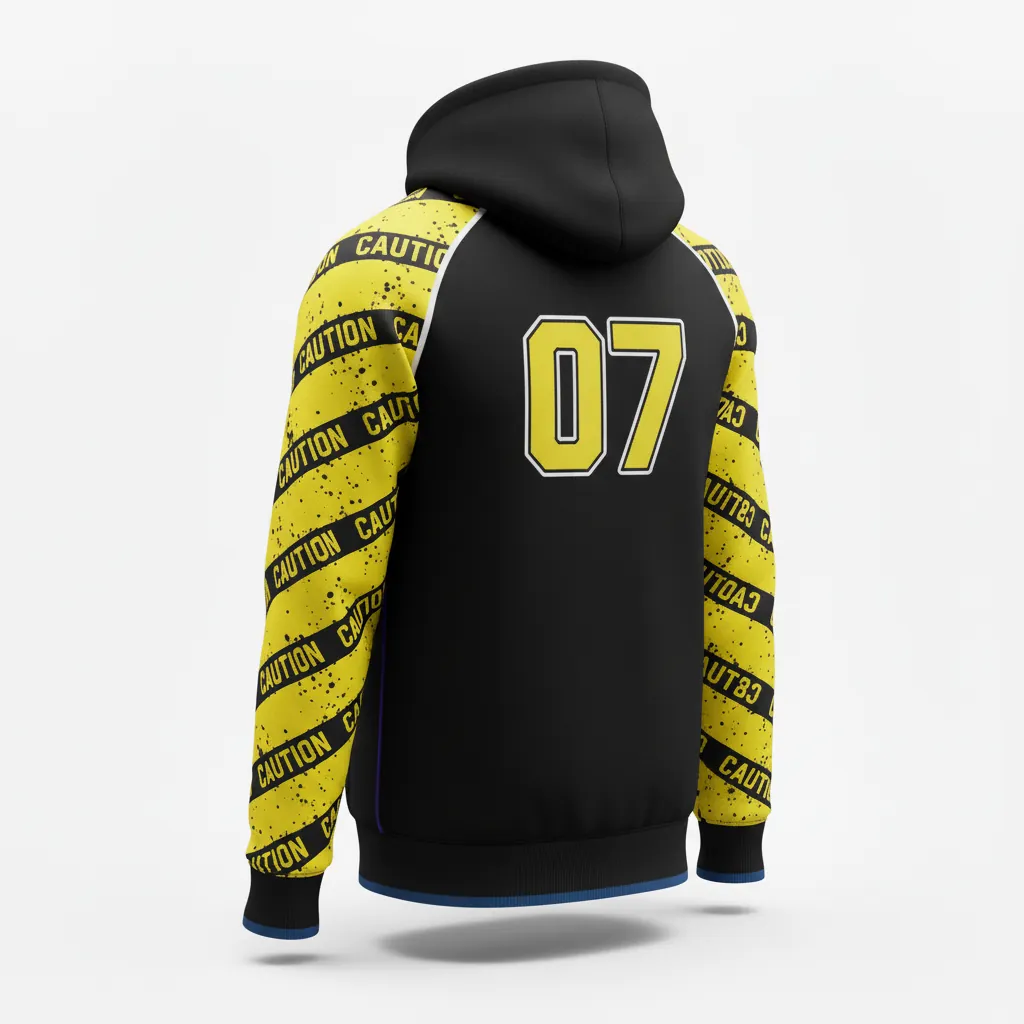 Custom Esports Pullover Hoodie - Yellow, White - All Blacks Electric - Back View - Kinexa Sportswear