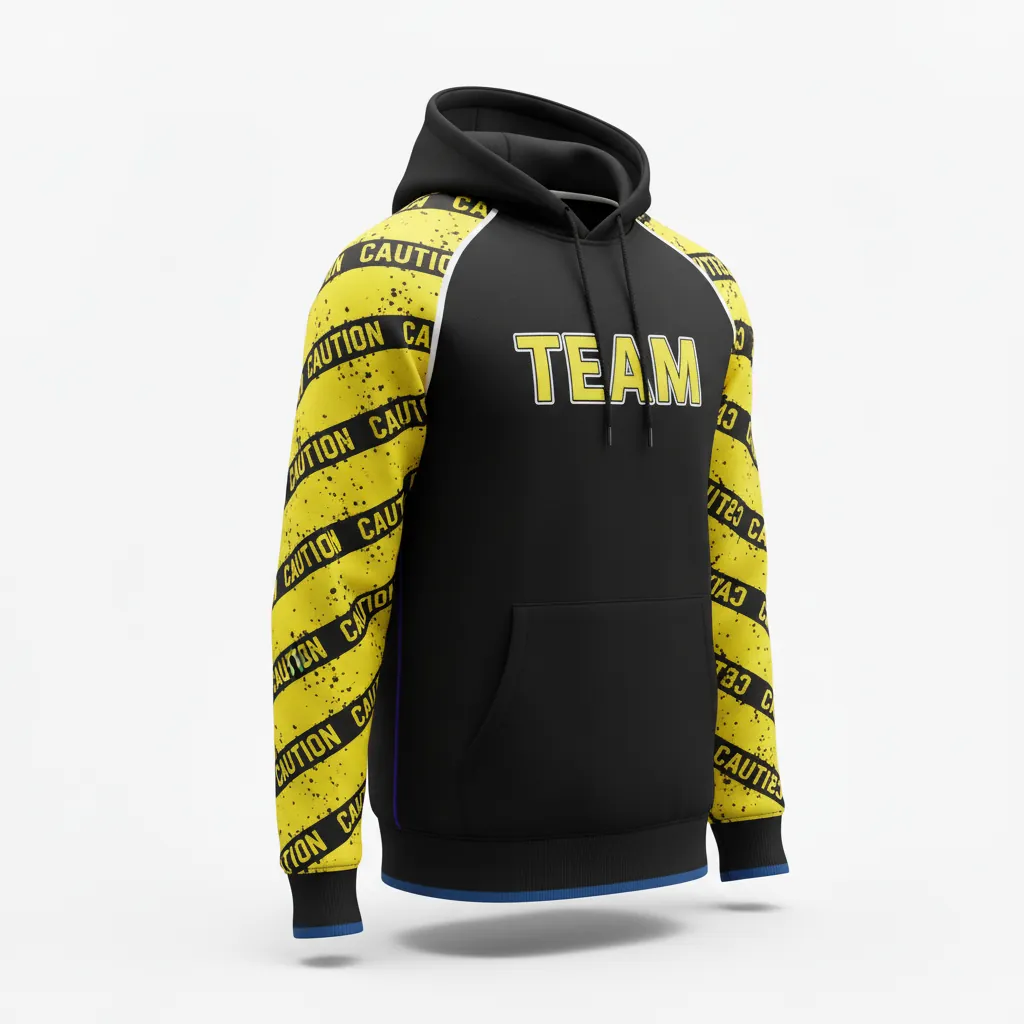 Custom Esports Pullover Hoodie - Yellow, White - All Blacks Electric - Front View - Kinexa Sportswear