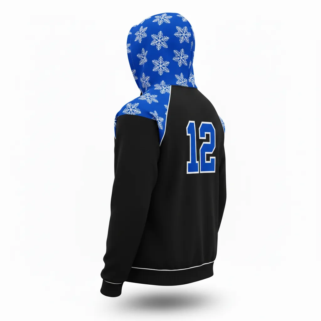 Custom Esports Pullover Hoodie - Blue, White - All Blacks Royal - Back View - Kinexa Sportswear