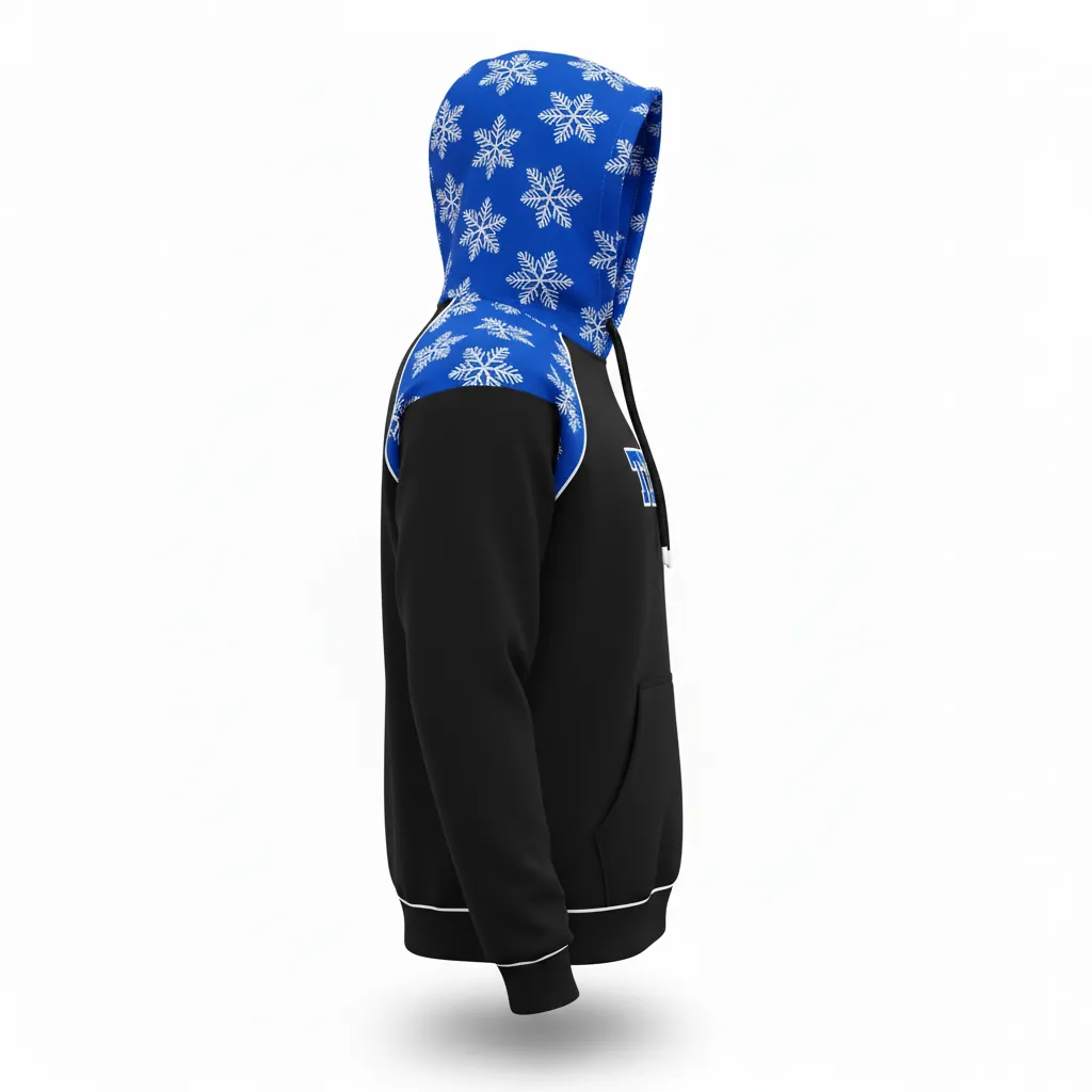 Custom Esports Pullover Hoodie - Blue, White - All Blacks Royal - Side View - Kinexa Sportswear