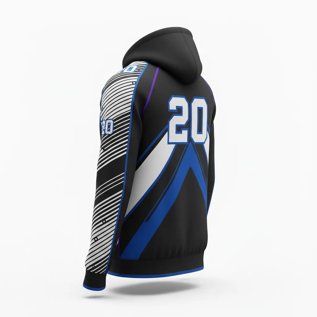 Custom Esports Pullover Hoodie - Silver, Purple - All Blacks Cyber - Back View - Kinexa Sportswear
