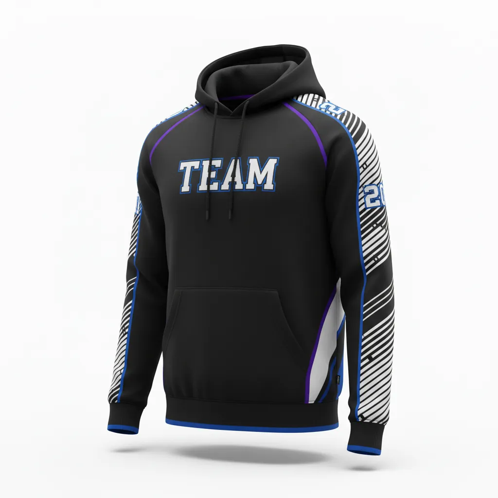 Custom Esports Pullover Hoodie - Silver, Purple - All Blacks Cyber - Front View - Kinexa Sportswear