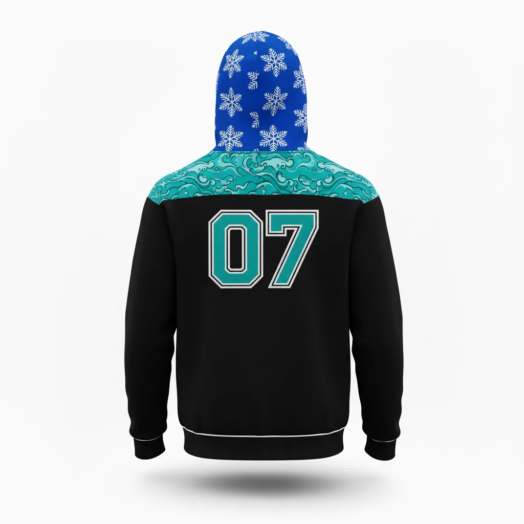 Custom Esports Pullover Hoodie - Teal, White - All Blacks - Back View - Kinexa Sportswear