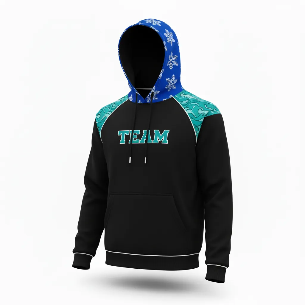 Custom Esports Pullover Hoodie - Teal, White - All Blacks - Front View - Kinexa Sportswear