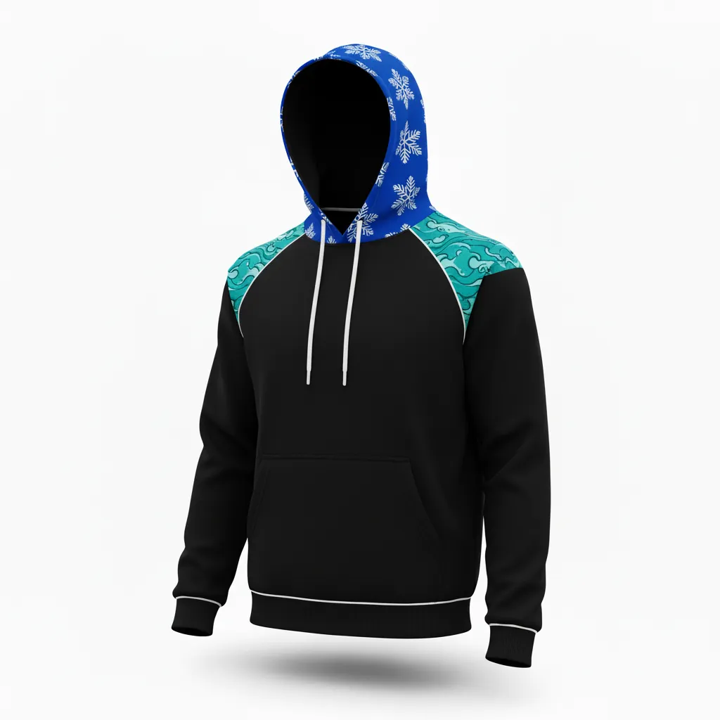 Custom Esports Pullover Hoodie - Teal, White - All Blacks - Side View - Kinexa Sportswear