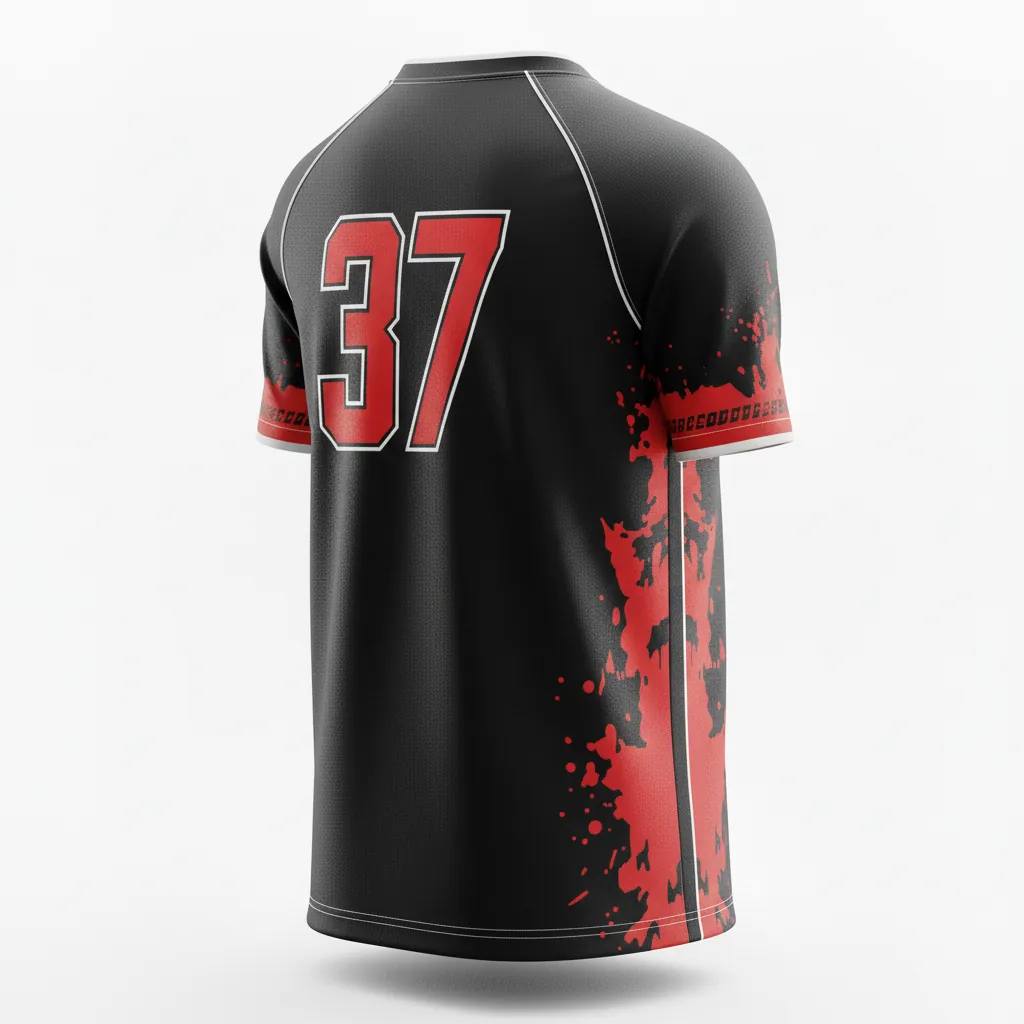 Custom Esports Short Sleeve Esports Jersey - Red, White - Ss All Blacks Athletic - Back View - Kinexa Sportswear