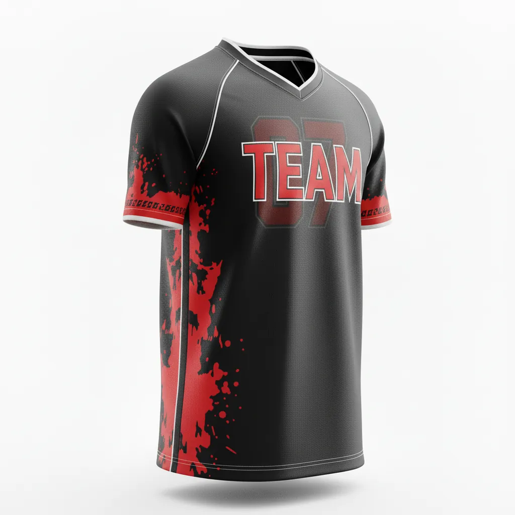Custom Esports Short Sleeve Esports Jersey - Red, White - Ss All Blacks Athletic - Front View - Kinexa Sportswear