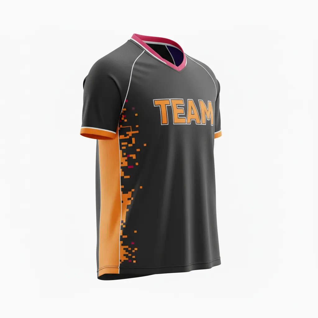 Custom Esports Short Sleeve Esports Jersey - Orange, Silver - Ss All Blacks Flame - Front View - Kinexa Sportswear