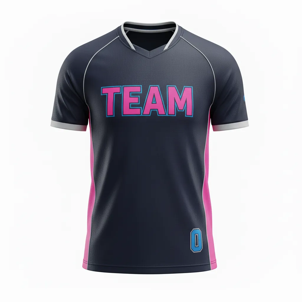 Custom Esports Short Sleeve Esports Jersey - Pink, Blue - Ss All Blacks Hot Electric - Front View - Kinexa Sportswear