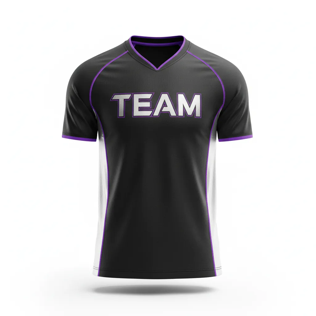 Custom Esports Short Sleeve Esports Jersey - Silver, Purple - Ss All Blacks Cyber - Front View - Kinexa Sportswear