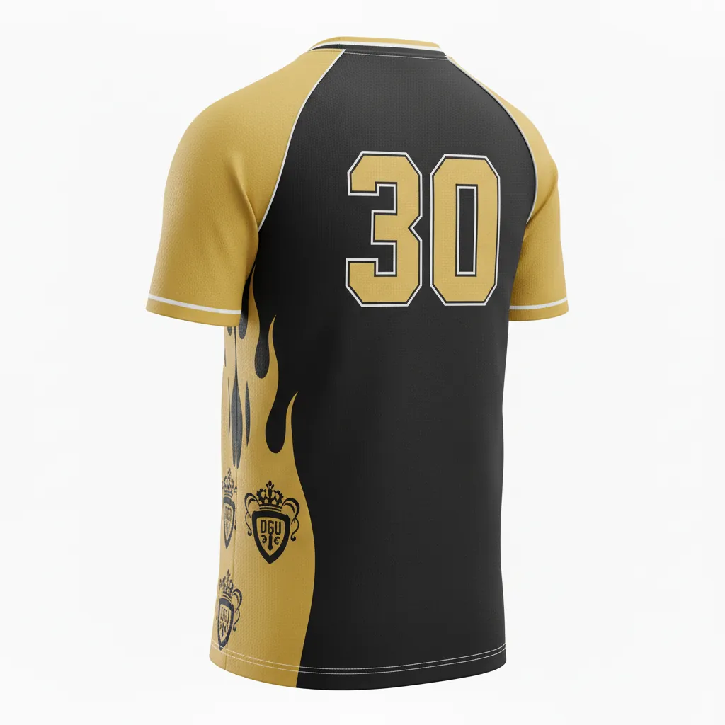 Custom Esports Short Sleeve Esports Jersey - Gold, White - Ss All Blacks Vegas - Back View - Kinexa Sportswear