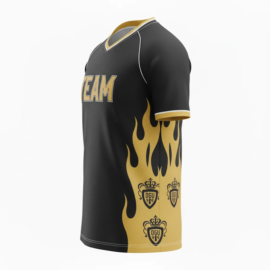 Custom Esports Short Sleeve Esports Jersey - Gold, White - Ss All Blacks Vegas - Side View - Kinexa Sportswear