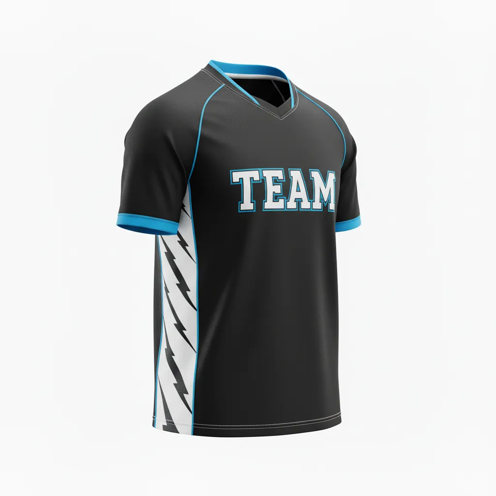 Custom Esports Short Sleeve Esports Jersey - White, Blue - Ss All Blacks Electric - Front View - Kinexa Sportswear