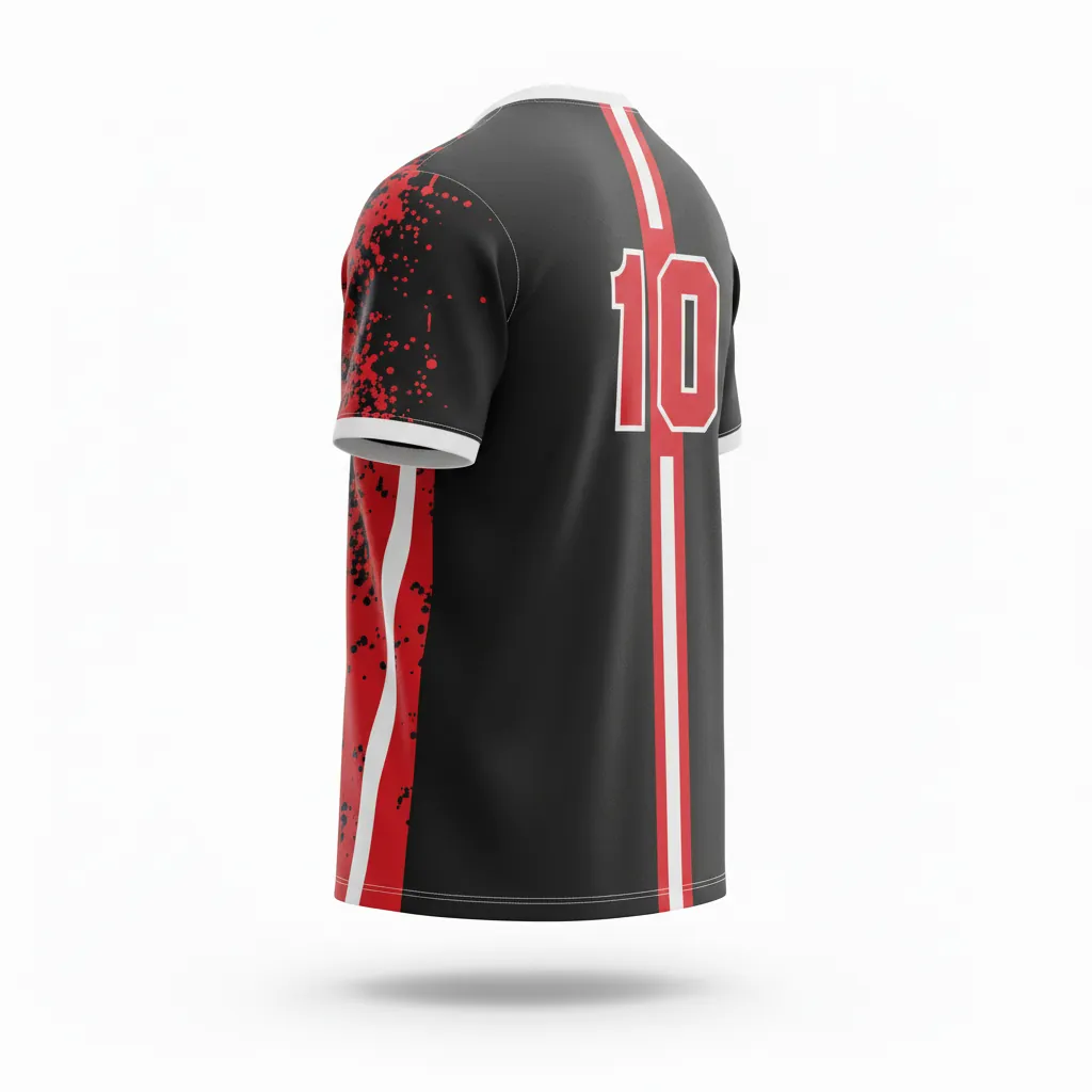 Custom Esports Short Sleeve T Shirt - Red, White - Ss Tshirt All Blacks Athletic - Back View - Kinexa Sportswear