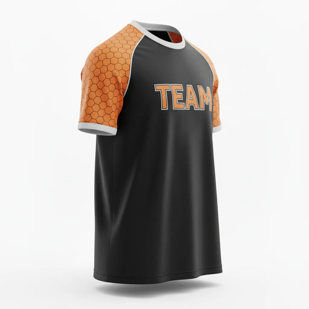 Custom Esports Short Sleeve T Shirt - Orange, Silver - Ss Tshirt All Blacks Flame - Front View - Kinexa Sportswear