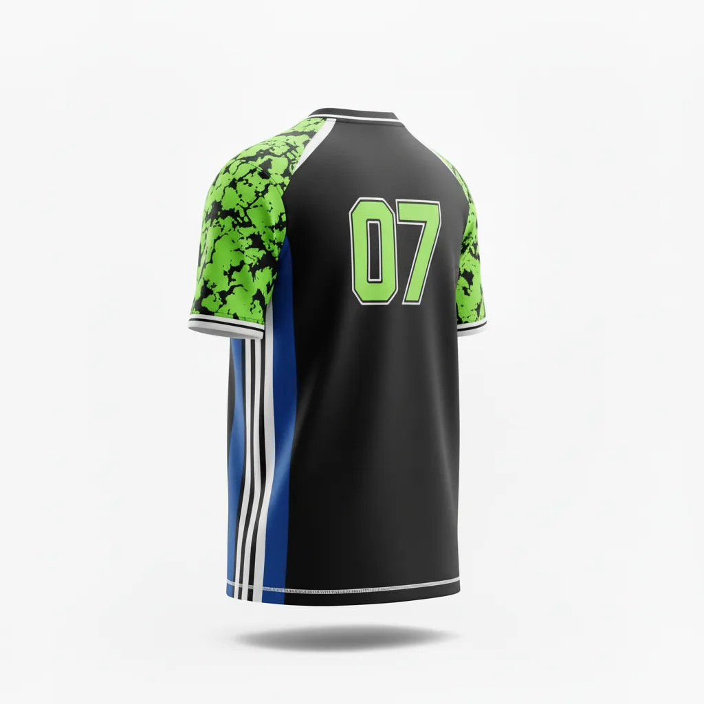 Custom Esports Short Sleeve T Shirt - Green, White - Ss Tshirt All Blacks Neon - Back View - Kinexa Sportswear