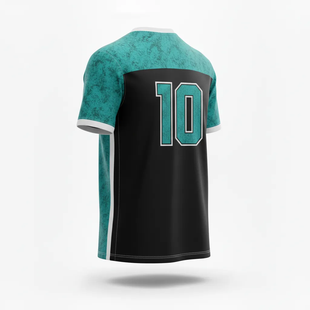 Custom Esports Short Sleeve T Shirt - Teal, White - Ss Tshirt All Blacks - Back View - Kinexa Sportswear
