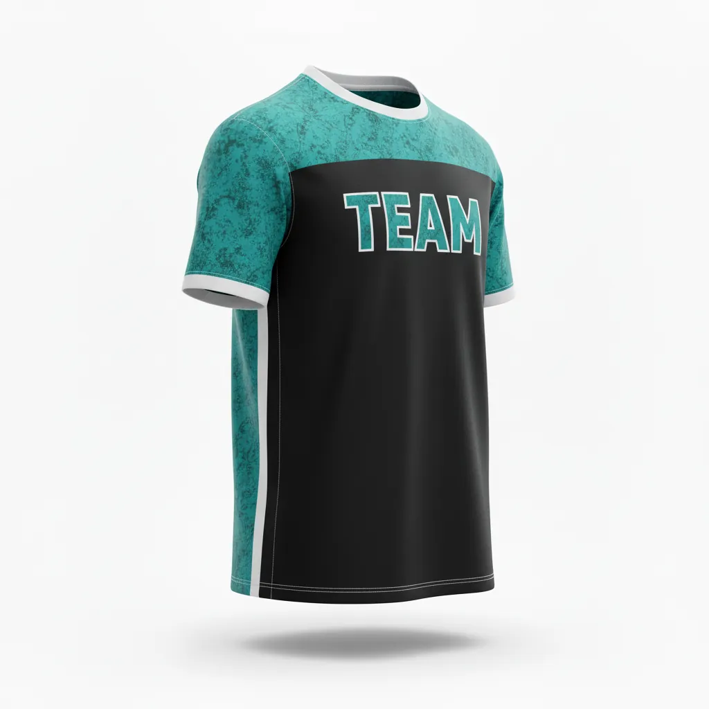 Custom Esports Short Sleeve T Shirt - Teal, White - Ss Tshirt All Blacks - Front View - Kinexa Sportswear