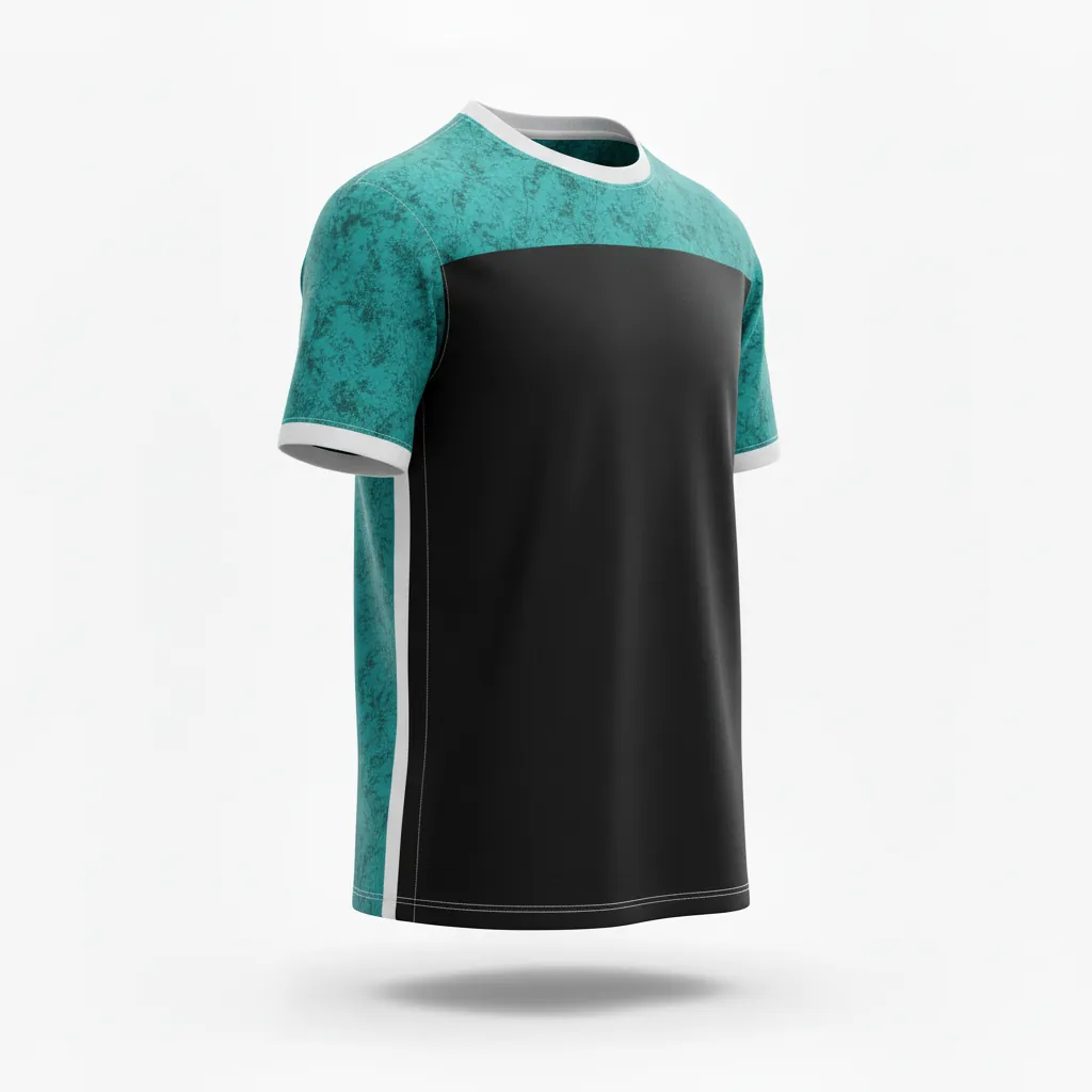 Custom Esports Short Sleeve T Shirt - Teal, White - Ss Tshirt All Blacks - Side View - Kinexa Sportswear