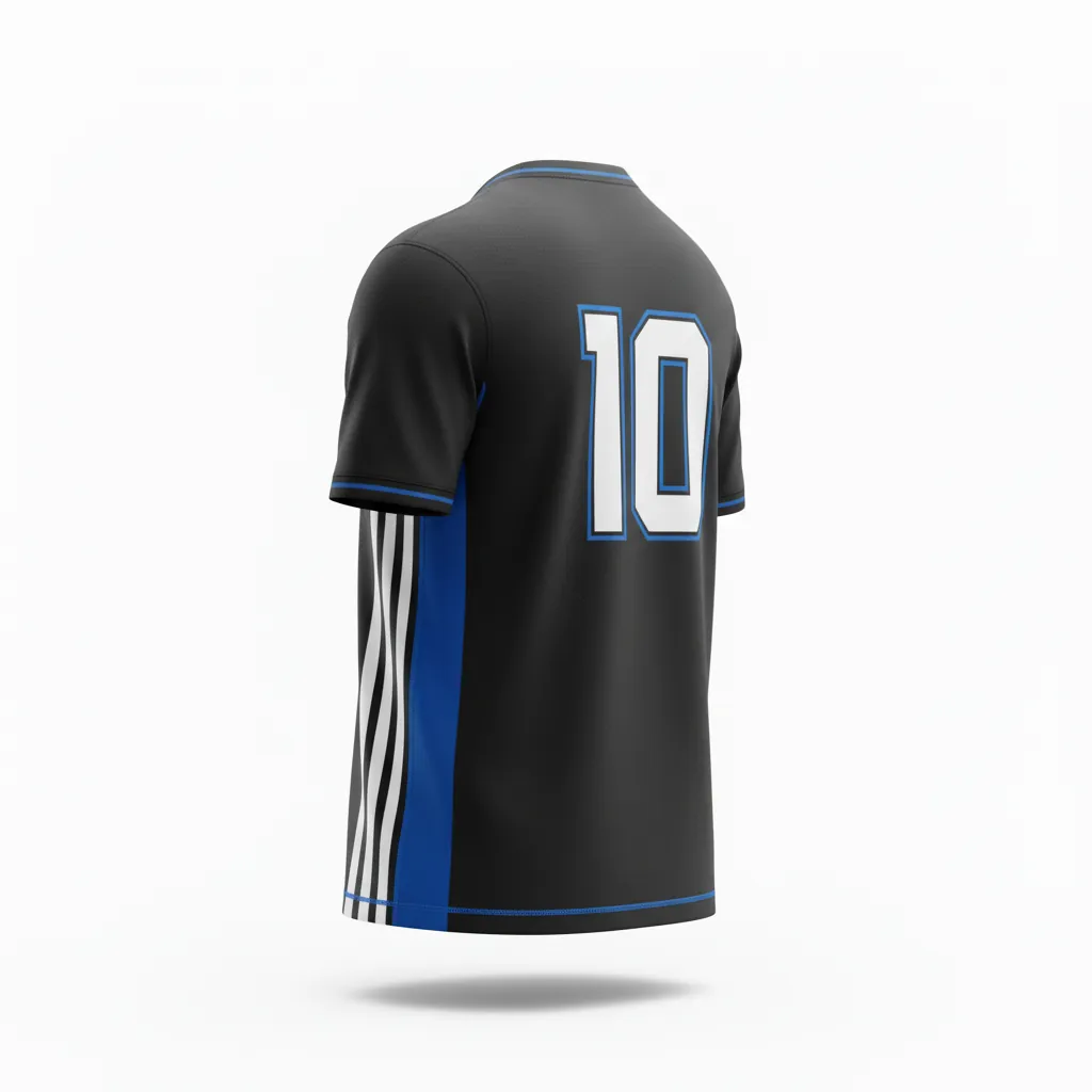 Custom Esports Short Sleeve T Shirt - White, Blue - Ss Tshirt All Blacks Electric - Back View - Kinexa Sportswear