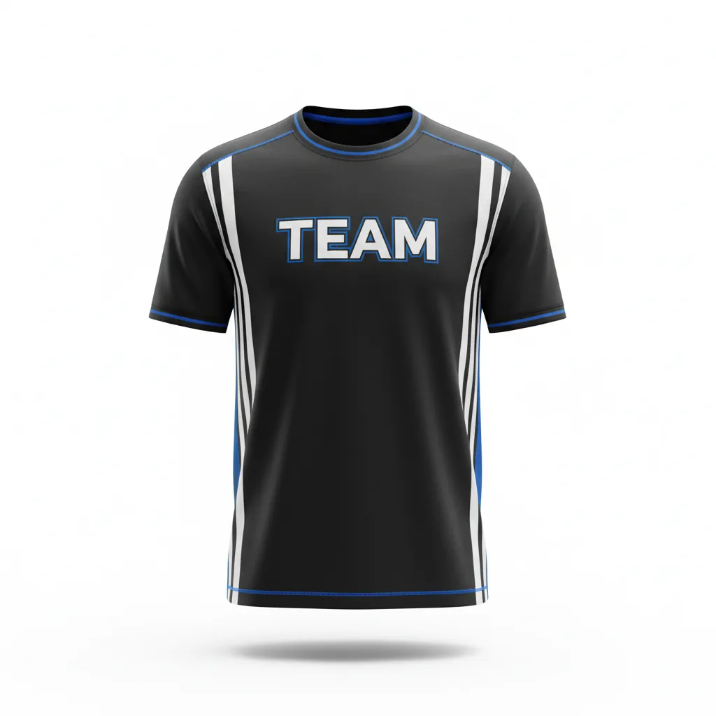 Custom Esports Short Sleeve T Shirt - White, Blue - Ss Tshirt All Blacks Electric - Front View - Kinexa Sportswear