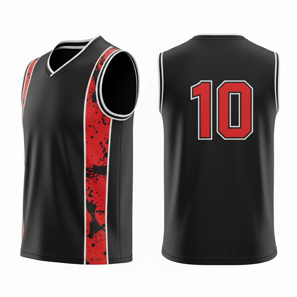 Custom Esports Sleeveless Esports Jersey - Red, White - All Blacks Athletic - Back View - Kinexa Sportswear