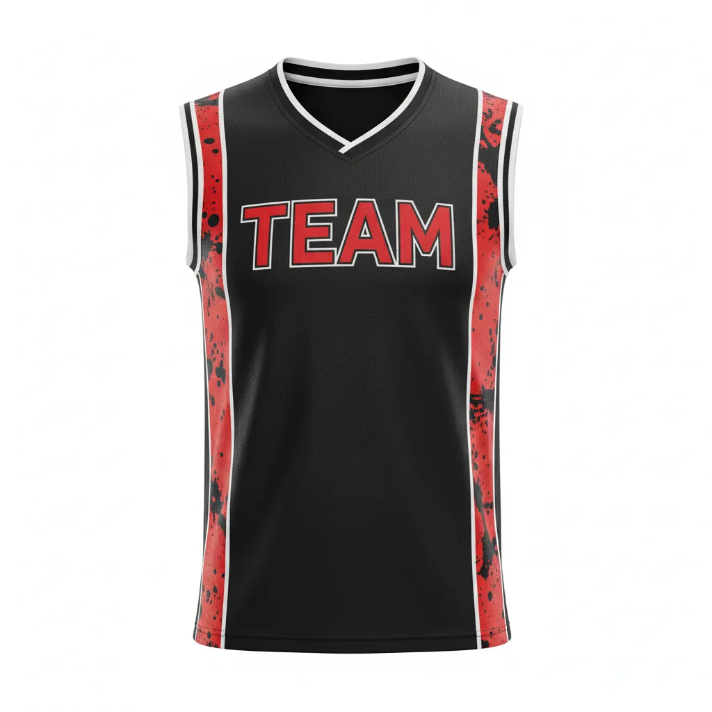 Custom Esports Sleeveless Esports Jersey - Red, White - All Blacks Athletic - Front View - Kinexa Sportswear