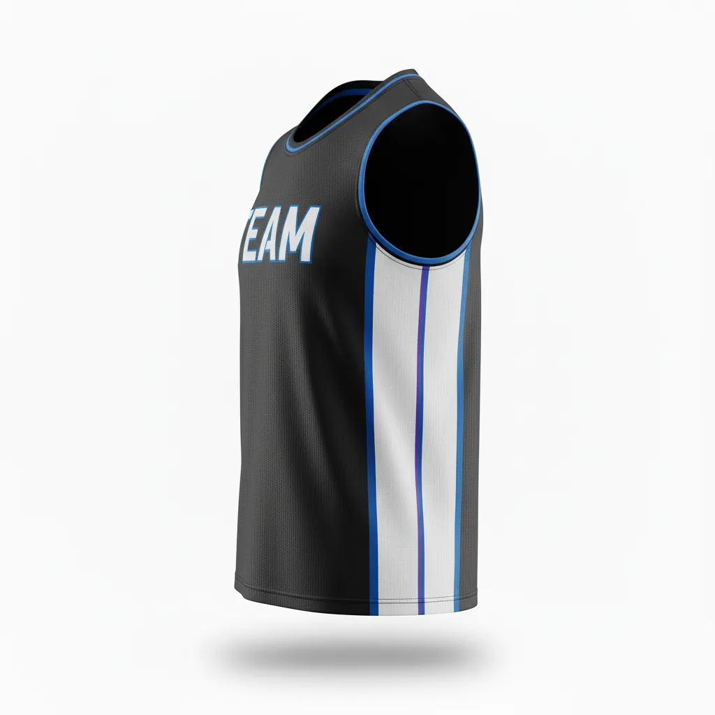 Custom Esports Sleeveless Esports Jersey - Silver, Purple - All Blacks Cyber - Side View - Kinexa Sportswear