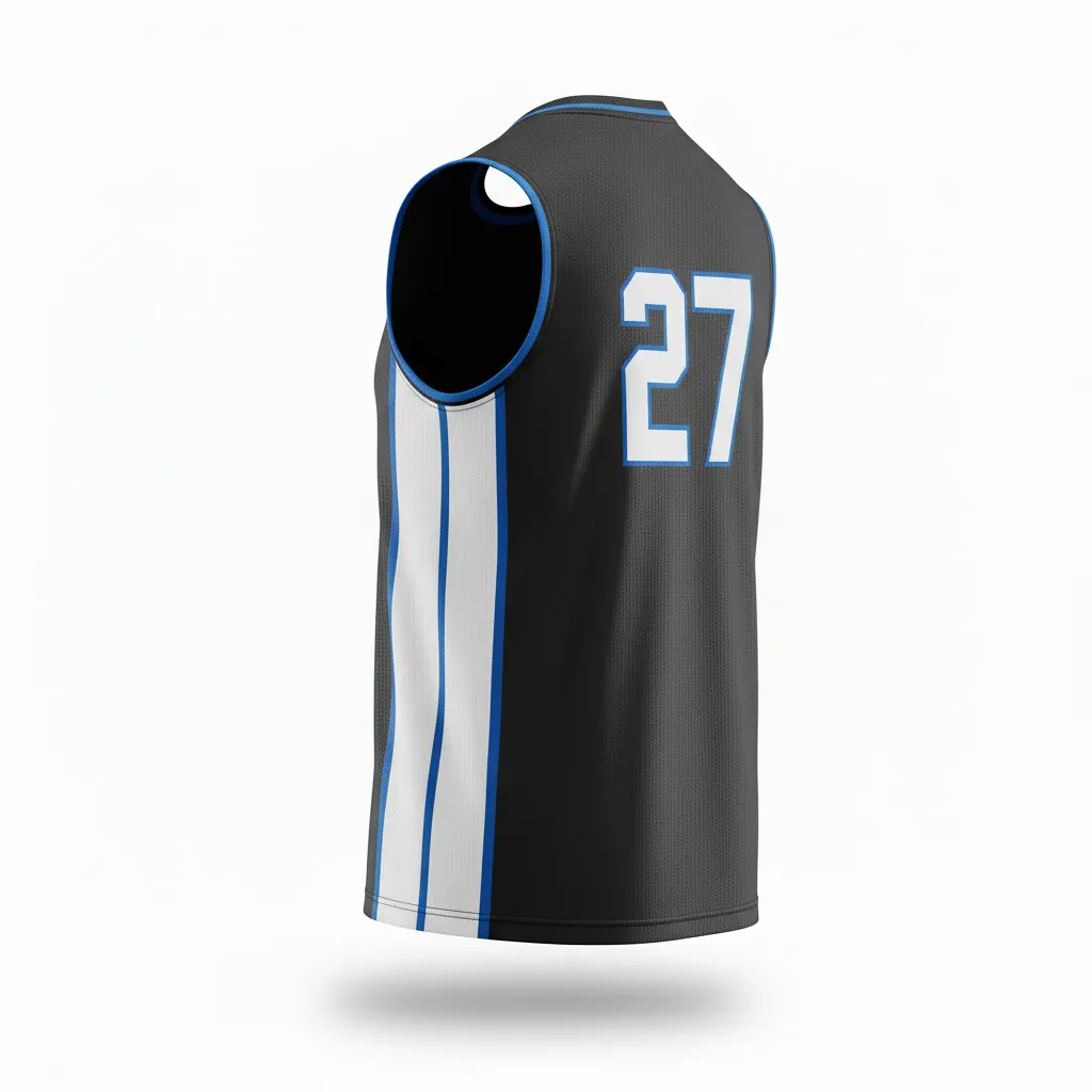 Custom Esports Sleeveless Esports Jersey - White, Blue - All Blacks Electric - Back View - Kinexa Sportswear