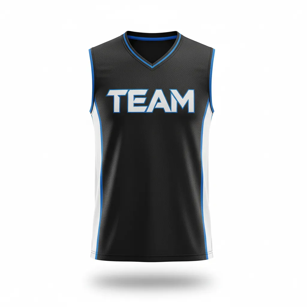 Custom Esports Sleeveless Esports Jersey - White, Blue - All Blacks Electric - Front View - Kinexa Sportswear