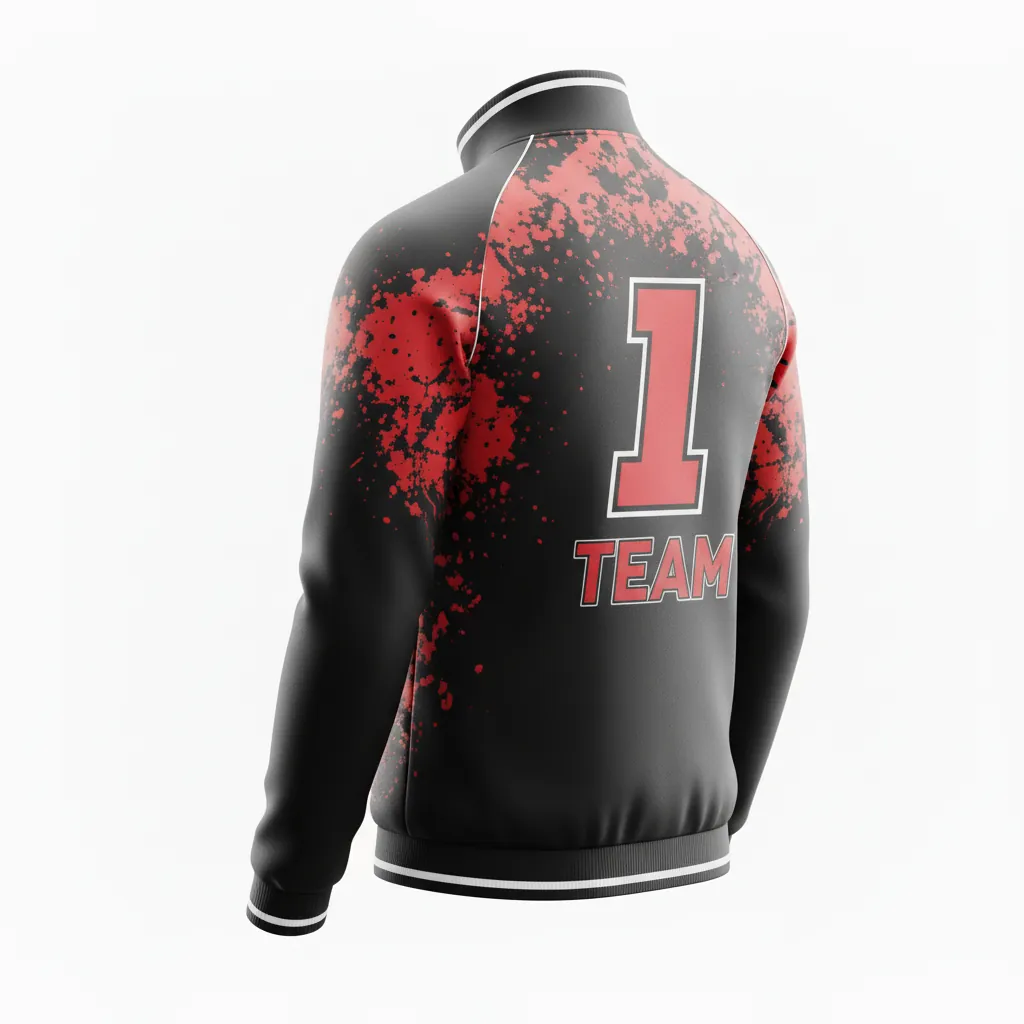 Custom Esports Track Jacket - Red, White - All Blacks Athletic - Back View - Kinexa Sportswear