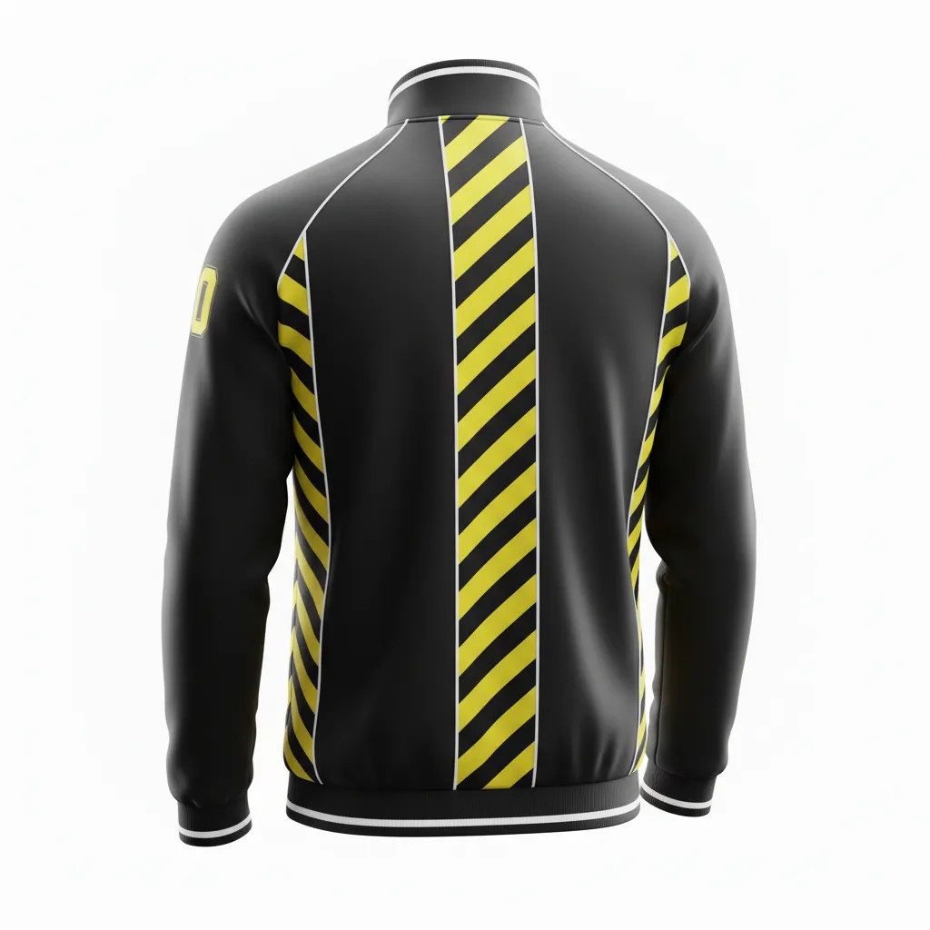 Custom Esports Track Jacket - Yellow, White - All Blacks Electric - Back View - Kinexa Sportswear