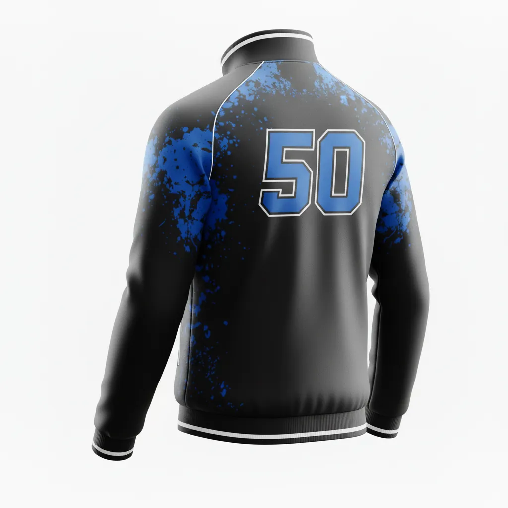 Custom Esports Track Jacket - Blue, White - All Blacks Royal - Back View - Kinexa Sportswear