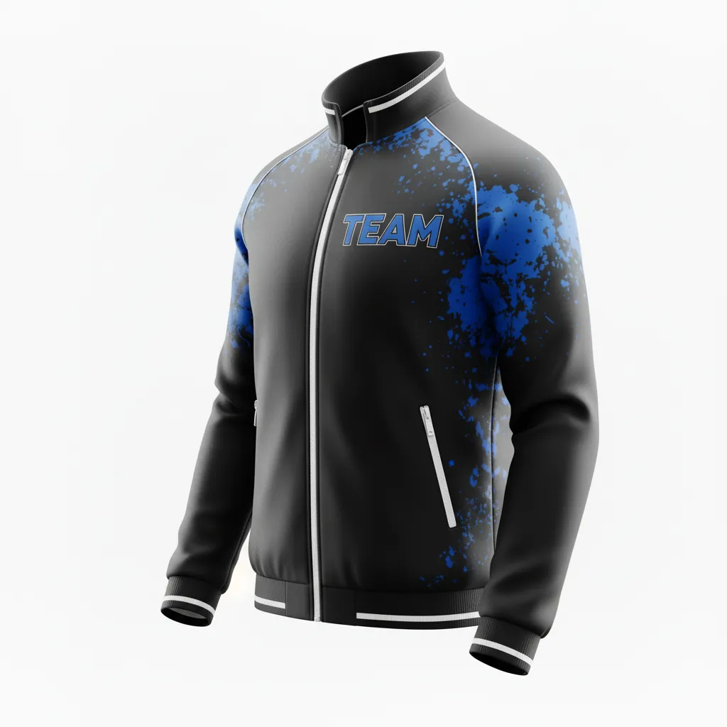 Custom Esports Track Jacket - Blue, White - All Blacks Royal - Side View - Kinexa Sportswear
