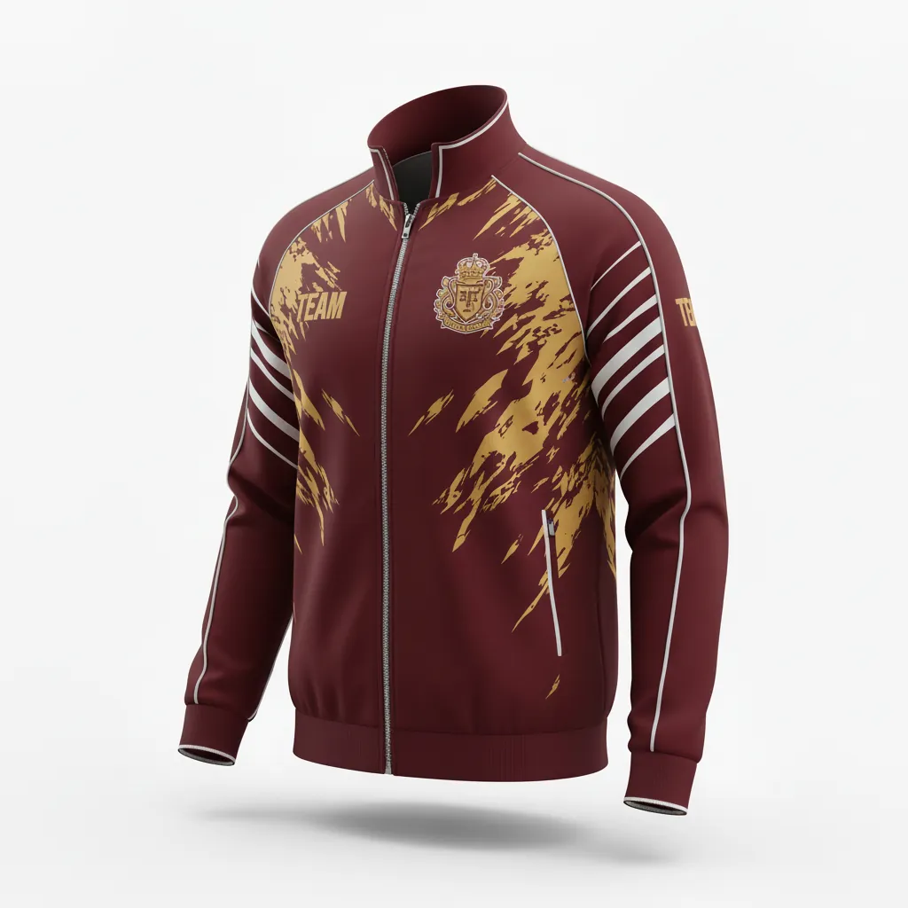Custom Esports Track Jacket - Gold, White - All Blacks Vegas - Side View - Kinexa Sportswear