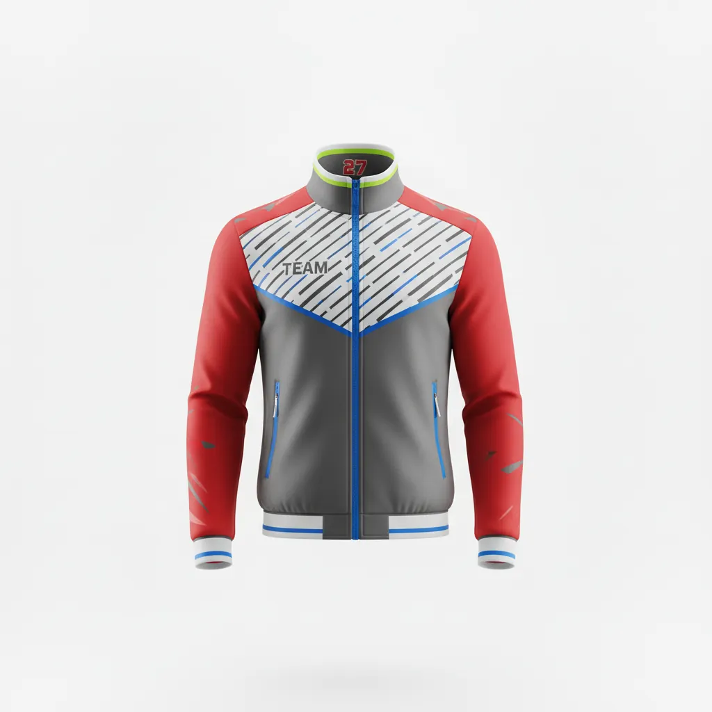 Custom Esports Track Jacket - White, Blue - All Blacks Electric - Front View - Kinexa Sportswear