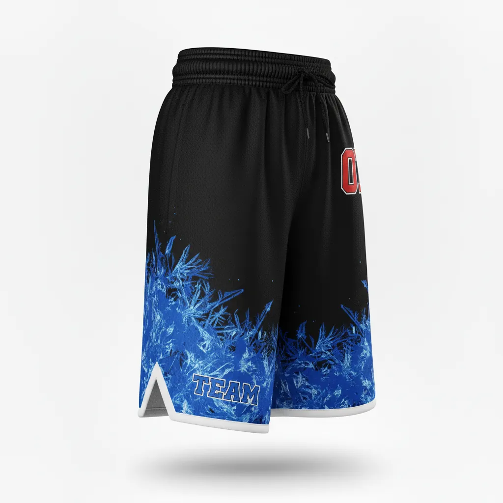 Custom Esports Training Shorts - Blue, White - Perf All Blacks Royal - Front View - Kinexa Sportswear