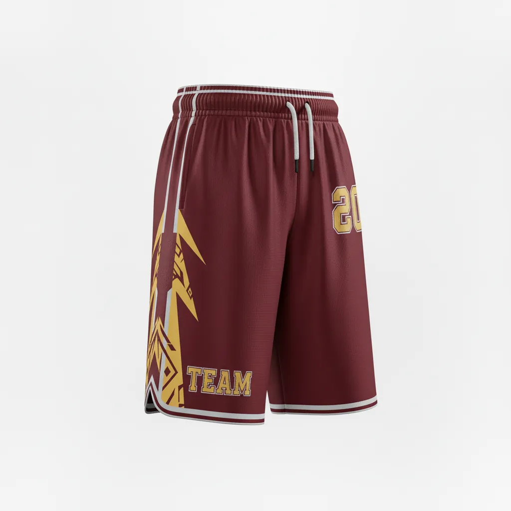 Custom Esports Training Shorts - Gold, White - Perf All Blacks Vegas - Front View - Kinexa Sportswear