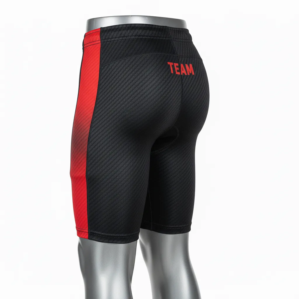 Custom Flag Football 7v7 Compression Shorts - Black, Red - Carbon - Back View - Kinexa Sportswear