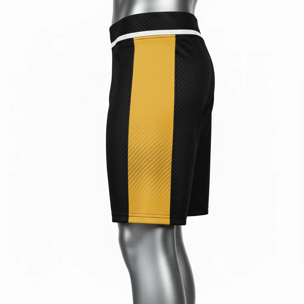 Custom Flag Football 7v7 Compression Shorts - Black, Gold - Vegas Carbon - Back View - Kinexa Sportswear