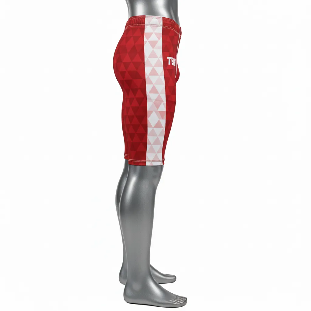 Custom Flag Football 7v7 Compression Shorts - White - Cardinal Triangle - Side View - Kinexa Sportswear