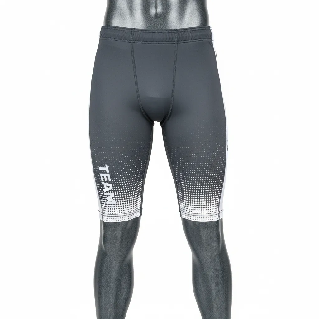 Custom Flag Football 7v7 Compression Shorts - White - Charcoal Dot Matrix - Front View - Kinexa Sportswear