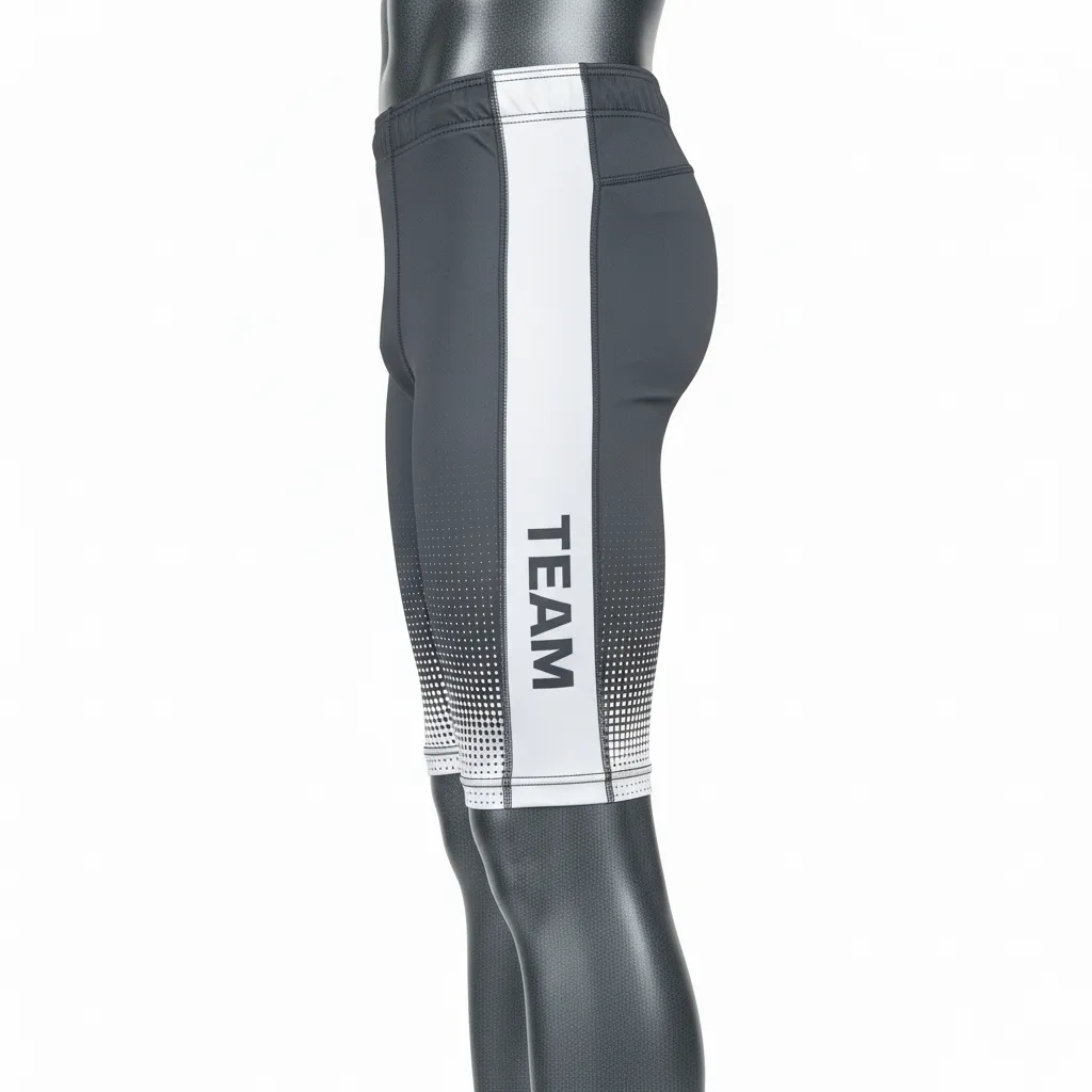 Custom Flag Football 7v7 Compression Shorts - White - Charcoal Dot Matrix - Side View - Kinexa Sportswear