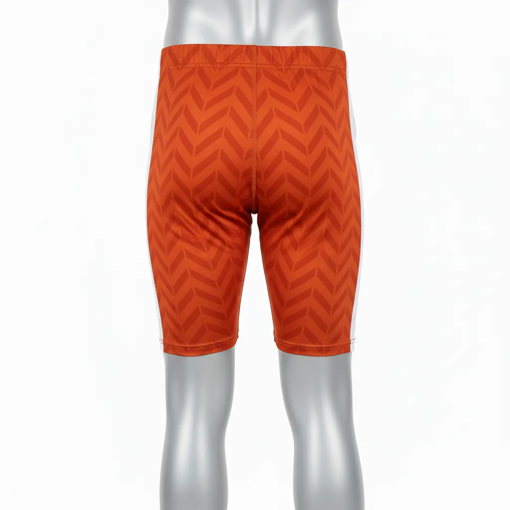 Custom Flag Football 7v7 Compression Shorts - White - Copper Chevron - Back View - Kinexa Sportswear