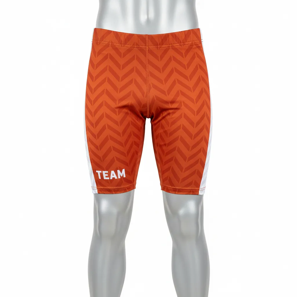 Custom Flag Football 7v7 Compression Shorts - White - Copper Chevron - Front View - Kinexa Sportswear