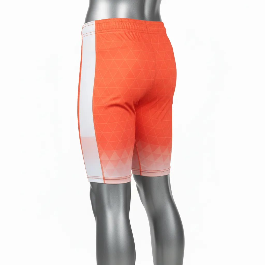 Custom Flag Football 7v7 Compression Shorts - White - Coral Triangle - Back View - Kinexa Sportswear