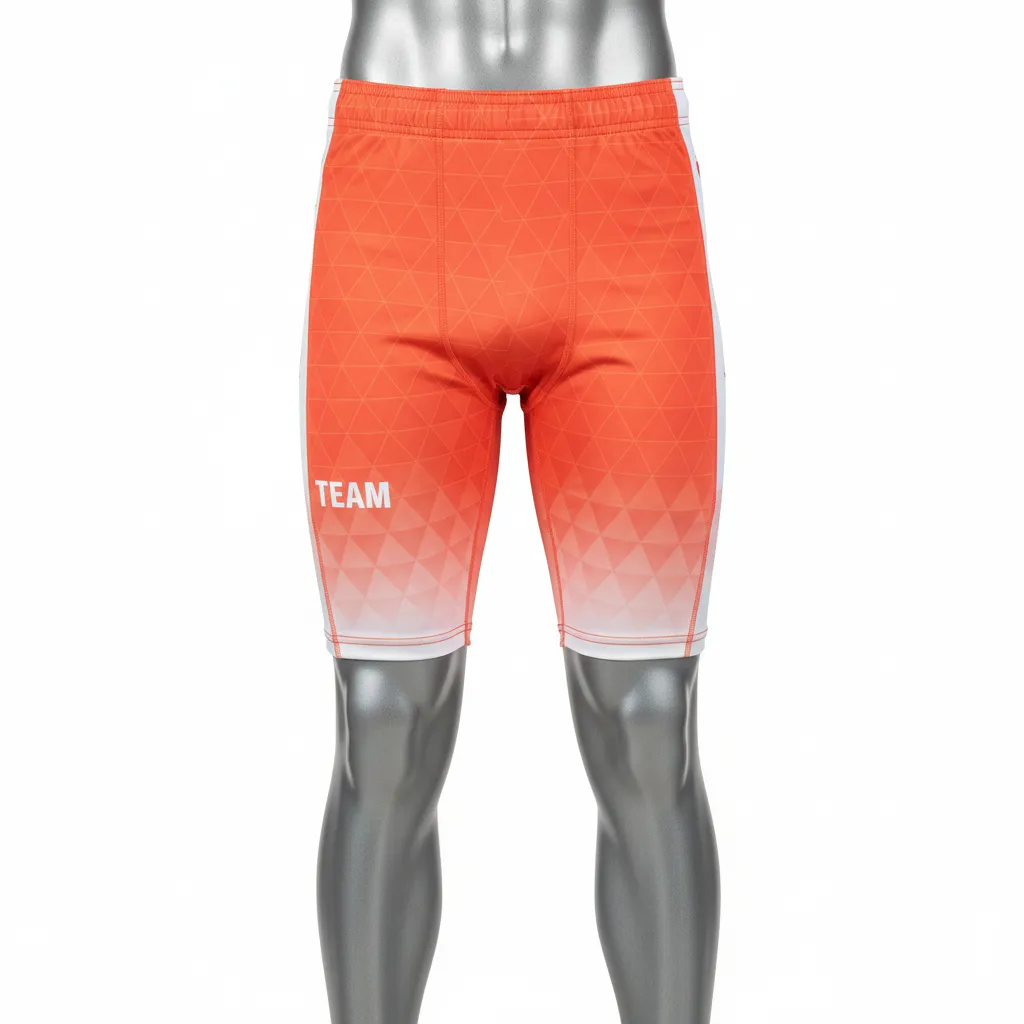 Custom Flag Football 7v7 Compression Shorts - White - Coral Triangle - Front View - Kinexa Sportswear