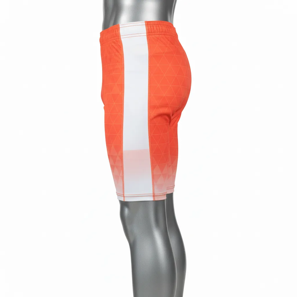 Custom Flag Football 7v7 Compression Shorts - White - Coral Triangle - Side View - Kinexa Sportswear