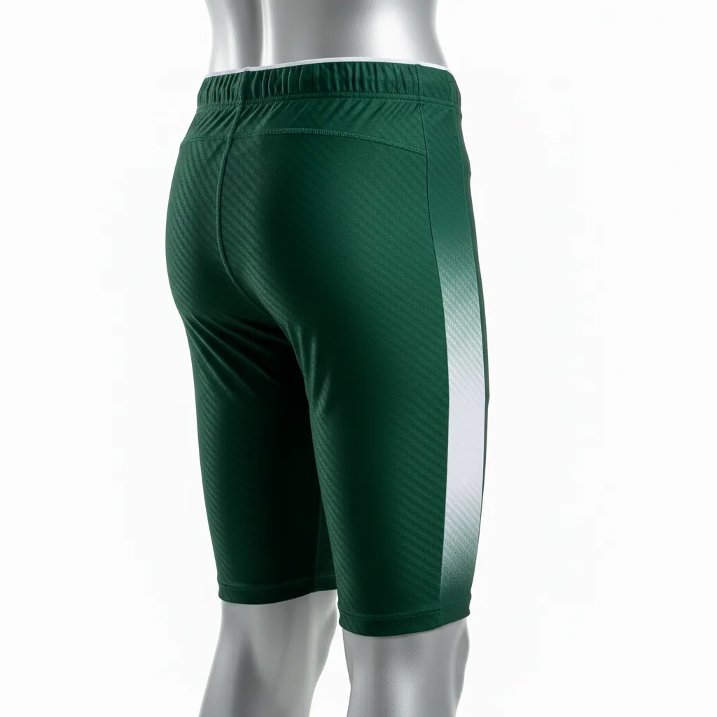 Custom Flag Football 7v7 Compression Shorts - Green, White - Dark Carbon - Back View - Kinexa Sportswear